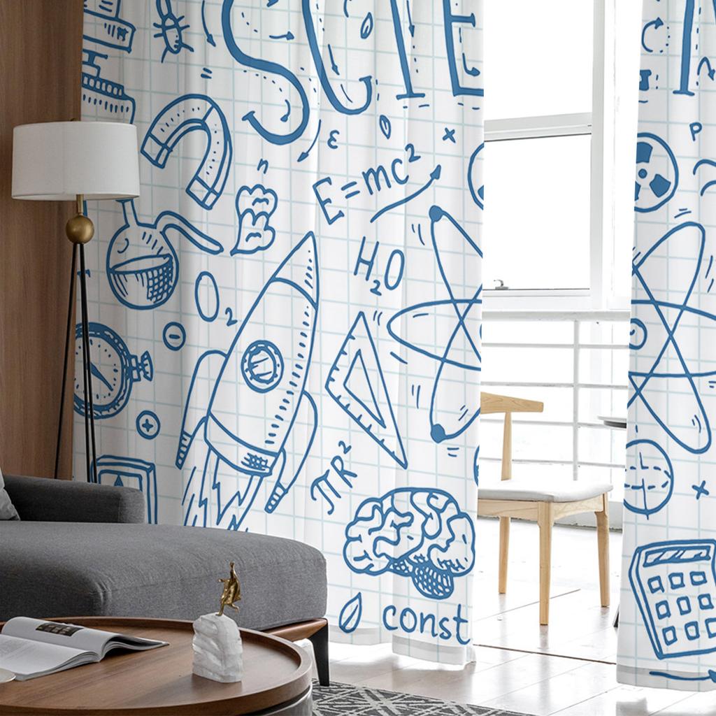 Zasłony Przezroczyste do Pokoju Młodzieżowego Rakieta Kosmiczna Planeta Zasłony do Kuchni Gabinetu Dekoracje Świąteczne do Salonu Zasłony Tiulowe