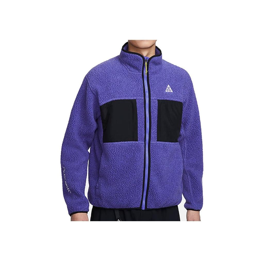 Nike ACG Color Block Zip-Up Fleece Jacket Men Outerwear Purple FN0373-510