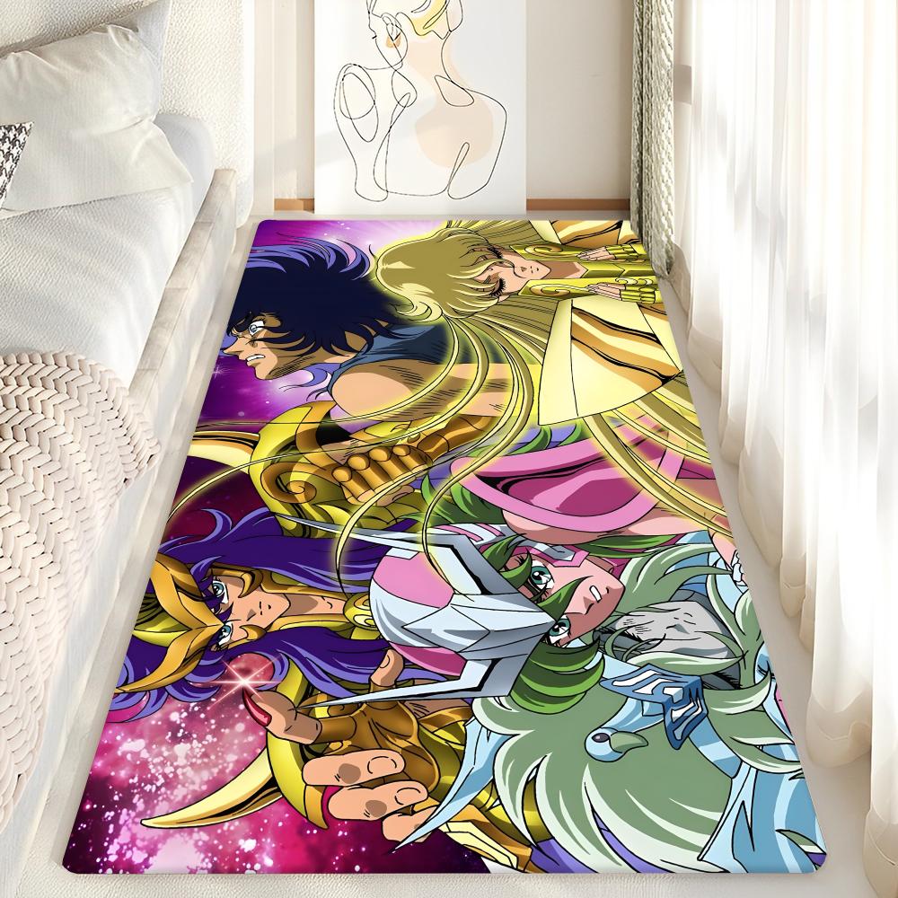 Knights of the Zodiac Cartoon Floor Mat Bathroom Mat Kids Bedroom Decoration Balcony Anti-Slip Doormat Living Room Welcome Rug