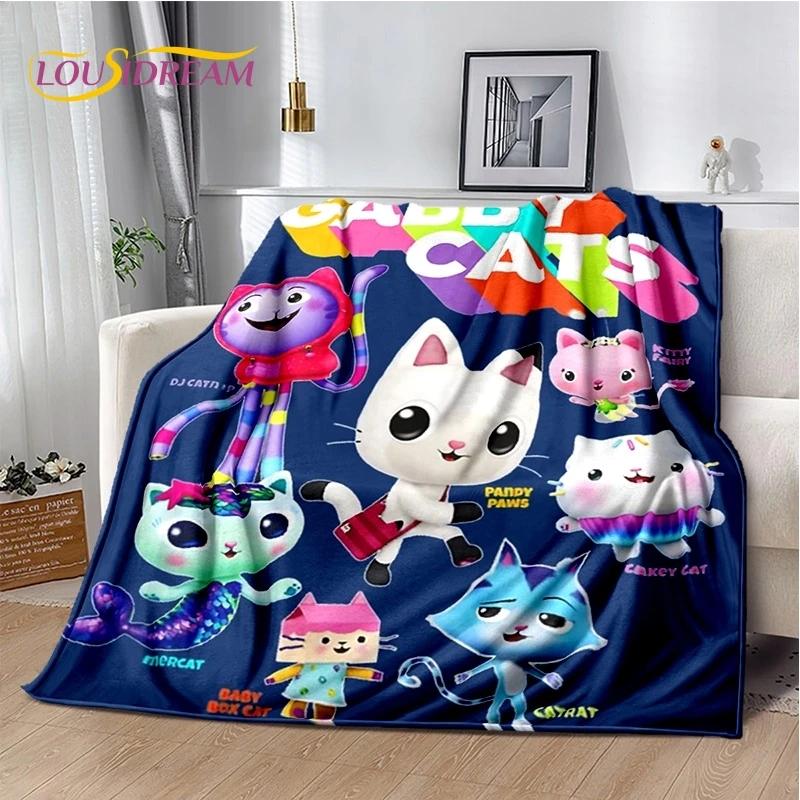 Cartoon Cute Gabbys Dollhouse Girl Soft Flannel Blanket for Bed Bedroom Sofa Picnic,Throw Blanket Children Outdoors Leisure Gift