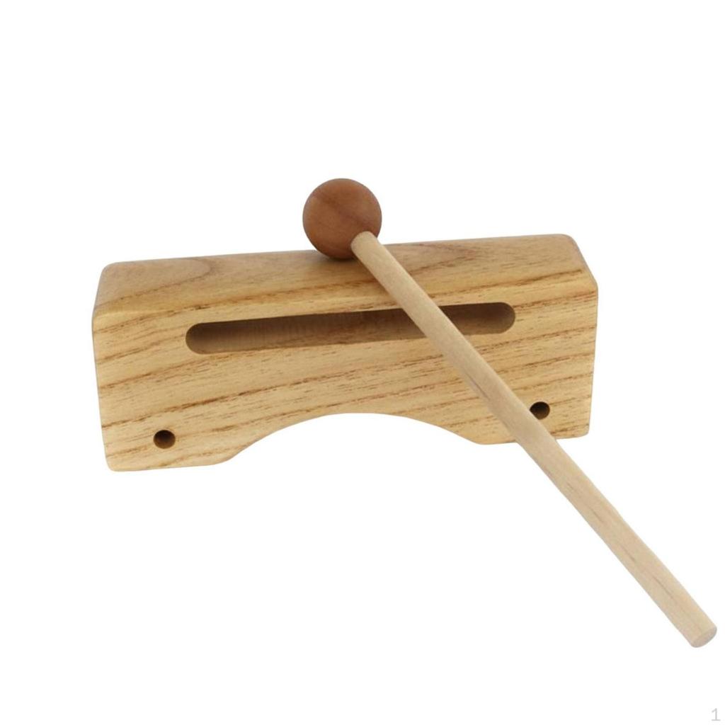 Wood Block Visible Grain Wooden Slit Drum Rounded Edges S Pillow