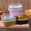 10Set Aluminum Foil Cake Container 325ml Cake Pans Liners With Lids Heat-Resistant Foil Baking Cups Cake Pan Outdoor Tableware