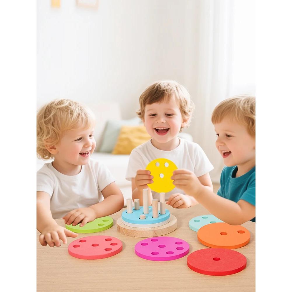 Giocattolo Arcobaleno da Impilare - Dischi Colorati da Impilare Adatto ai Bambini Piccoli per Sviluppare la Motricità Fine e il Riconoscimento dei Colori