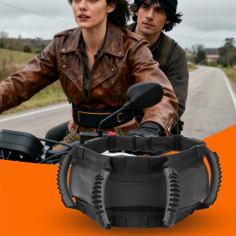 Motorcycle Passenger Handles Adjustable Motorcycle Rear Seat Handle Motorbike Waist Belt Back Seat Handle For Riders Kids Adults
