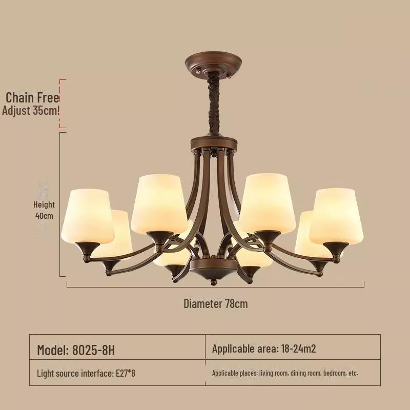 Retro French Iron and Glass Chandelier for Living, Dining, or Bedroom