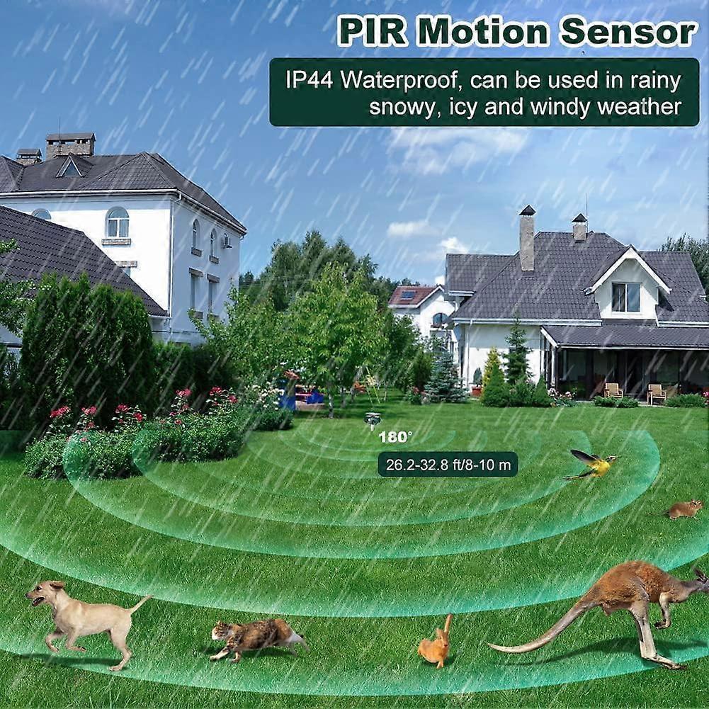 Waterproof Solar Ultrasonic Cat Repeller Outdoor Cat Repeller with Flashing LED Ultrasonic Animal Repeller for Dogs Squirrels Birds Wild Animals