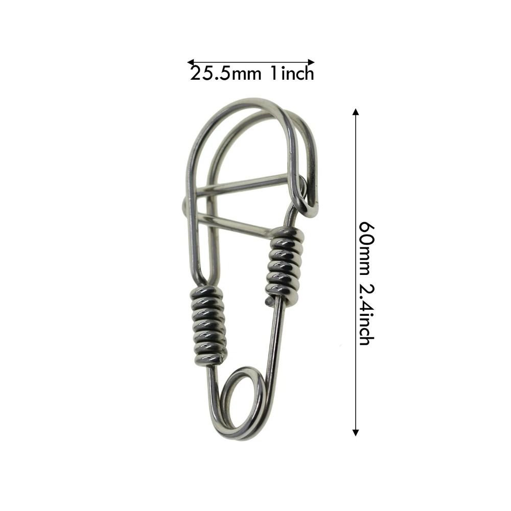Stainless Steel Clasp Dual Lock Keychain Snap Clip Carabiner Key Ring  Outdoor Tools
