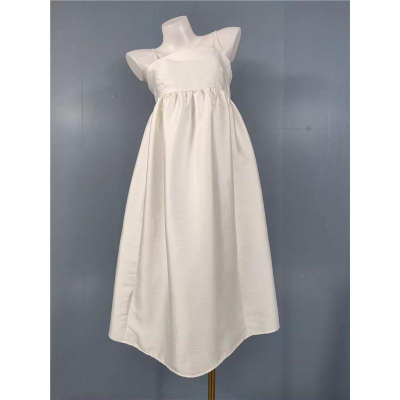 

Заказ внешней торговли H Домашнее удобное платье-слинг 2025 Лето Новая Свободная А-силуэтная юбка Женская Юбка-зонт плюс Большой размер White 2XL