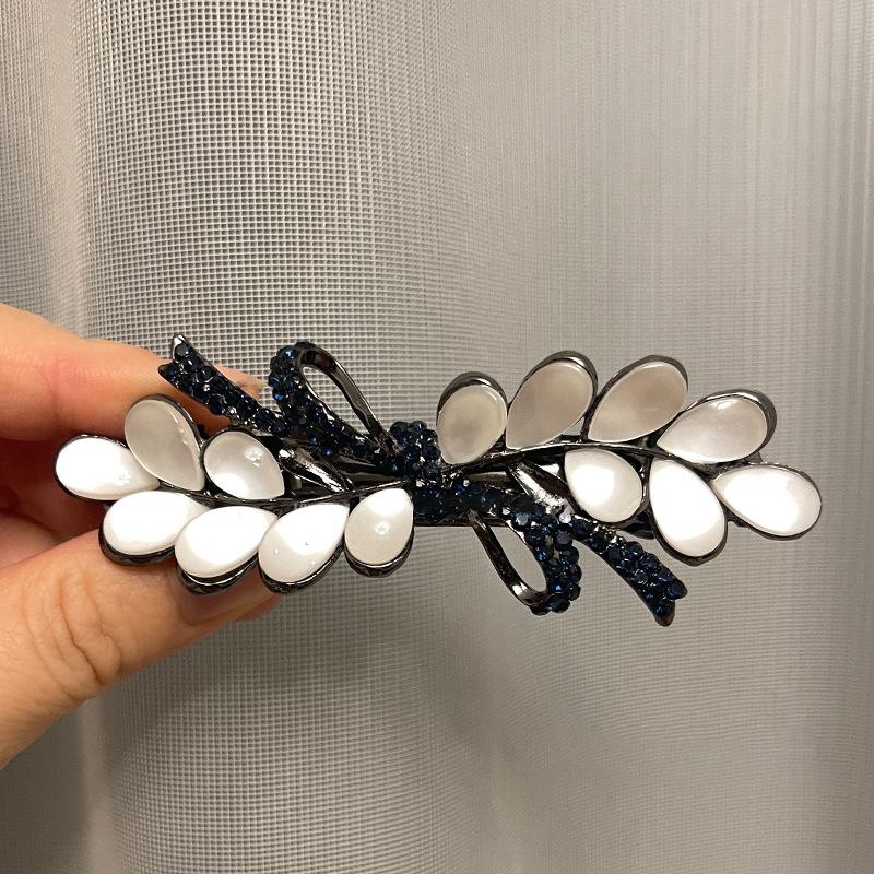 Elegant Floral Hair Barrette, French Clip Spring Hair Claw,  Accents, Bridal Hair Accessory For Half-Up Hairstyles