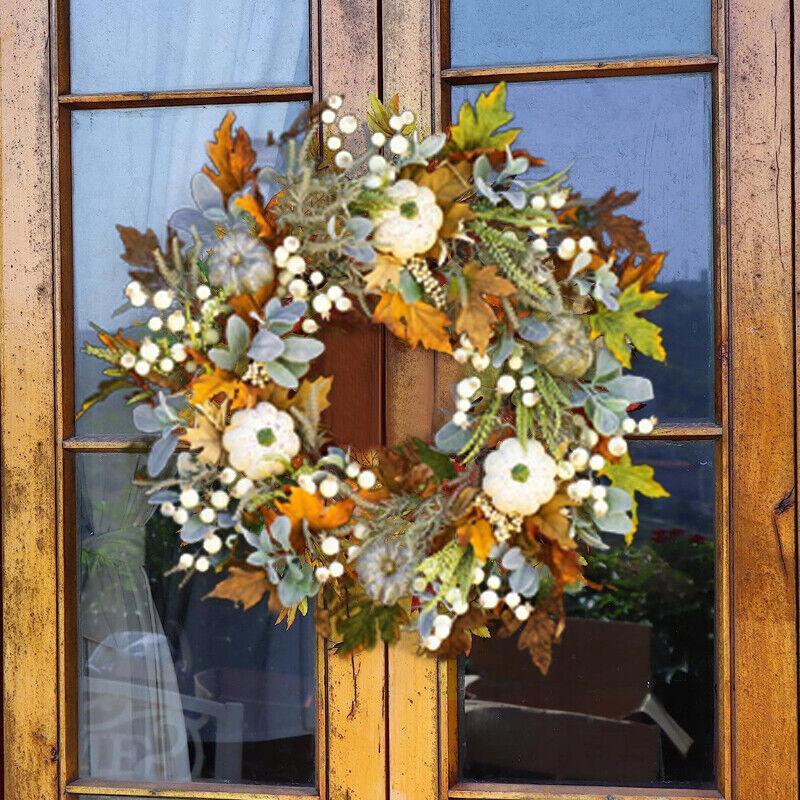 Fall Wreath Halloween Door Large Pumpkin Wreath Thanksgiving Garland Autumn Deco