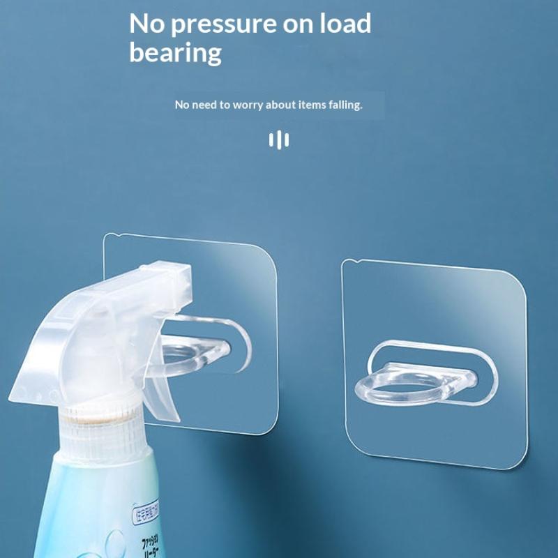 10Pcs Multifunctional Wall-Mounted Round Hooks Free Punching Seamless Paste Storage Rack Kitchen Bathroom Household Ring Hange