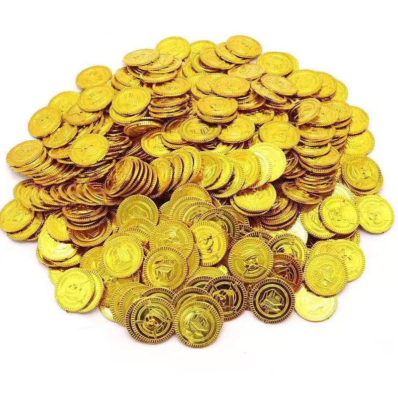 30Pcs Plastic Pirate Coins Pirate Treasure Hunt Coins Halloween Favor Party Supplies Juegos Divertidos Para Fiestas