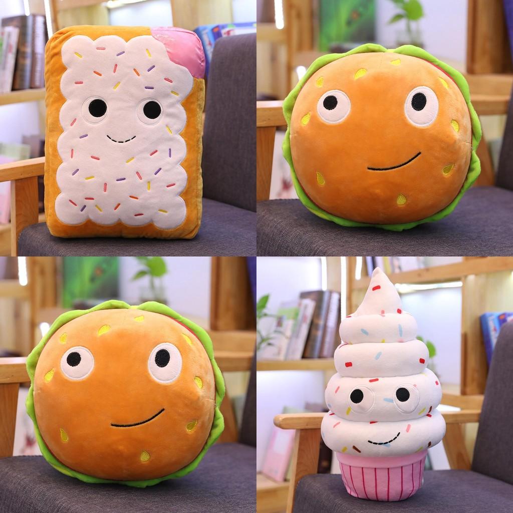 Adorable Plush Hamburger Hot Dog Popcorn Fries Ice Cream Teddy Bear Cushion Toy