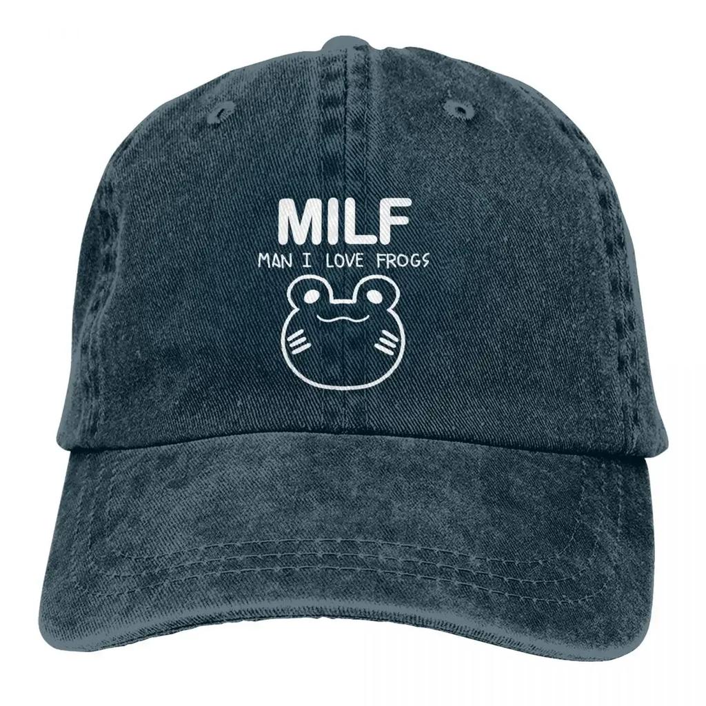 MILF MEME ART Multicolor Hat Peaked Men Women's Cowboy Cap Man I Love Frogs Plain Baseball Caps Personalized Visor Protect Hats