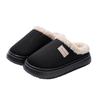 New solid color thick-bottomed shit-stepping slippers autumn and winter couples home velvet warm and non-slip cotton slippers