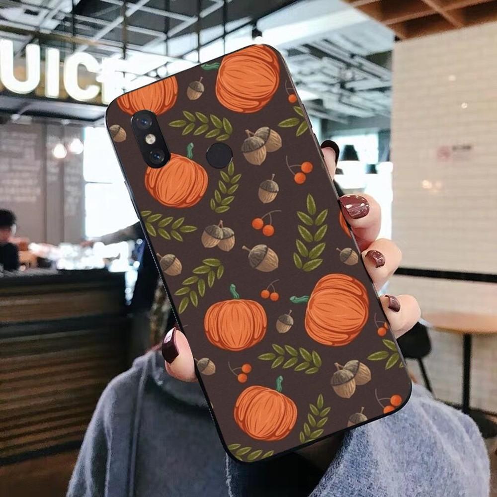 Autumn Pumpkin Leaf Halloween Phone Case For Xiaomi Mi 5X 8 9 10 11 12 Lite Pro 10T PocoX3pro PocoM3 Note 10 Pro Lite