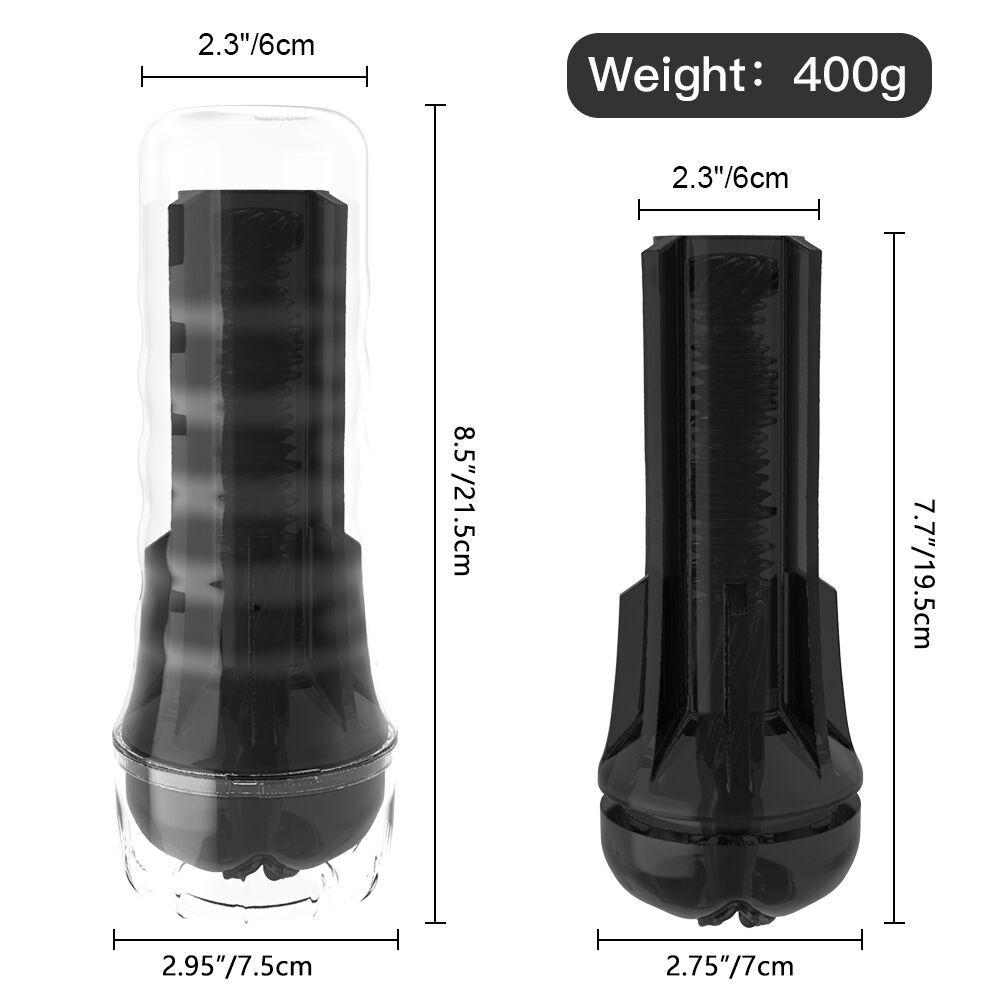 Men's Portable Soft Rubber Masturbation Cup - Simulated Oral Sex Trainer Flashlight.