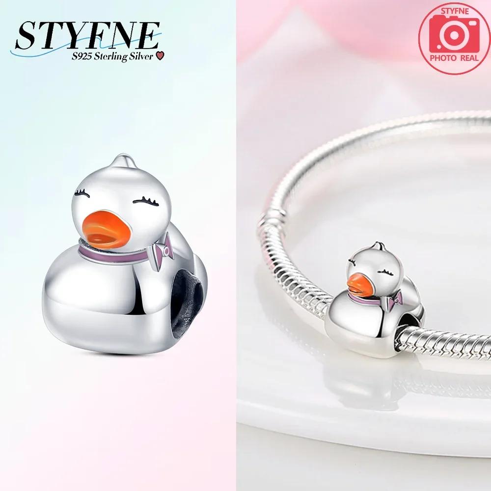 Металлический Маленький Желтый Утенок и Лазурный Медведь Обнимаются Любовь Шарм Подходит Сделайте свой Собственный Браслет Ожерелья Милый Животный Аксессуар Подвеска Элегантный Мода Красивый