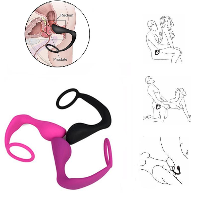 Male Silicone Anal Toy – Anal Plug, Cock Ring & Prostate Massager, Rear Self-Stimulator, Adult Pleasure Product
