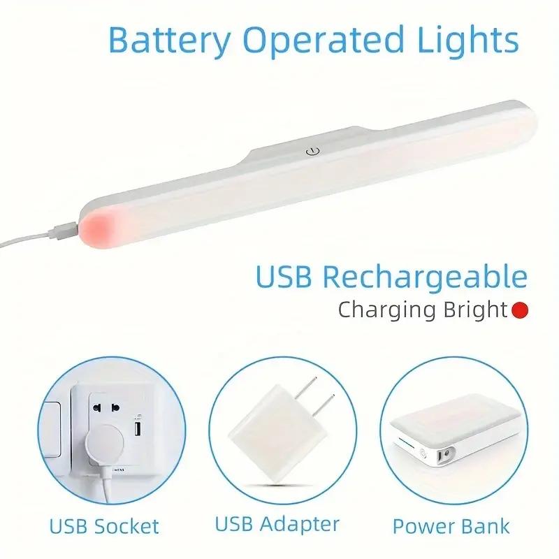 1pc Makeup Mirror Light Cabinet Light Dimming Cabinet Light LED Mirror Front Light Reading Light 3-color USB Rechargeable Light