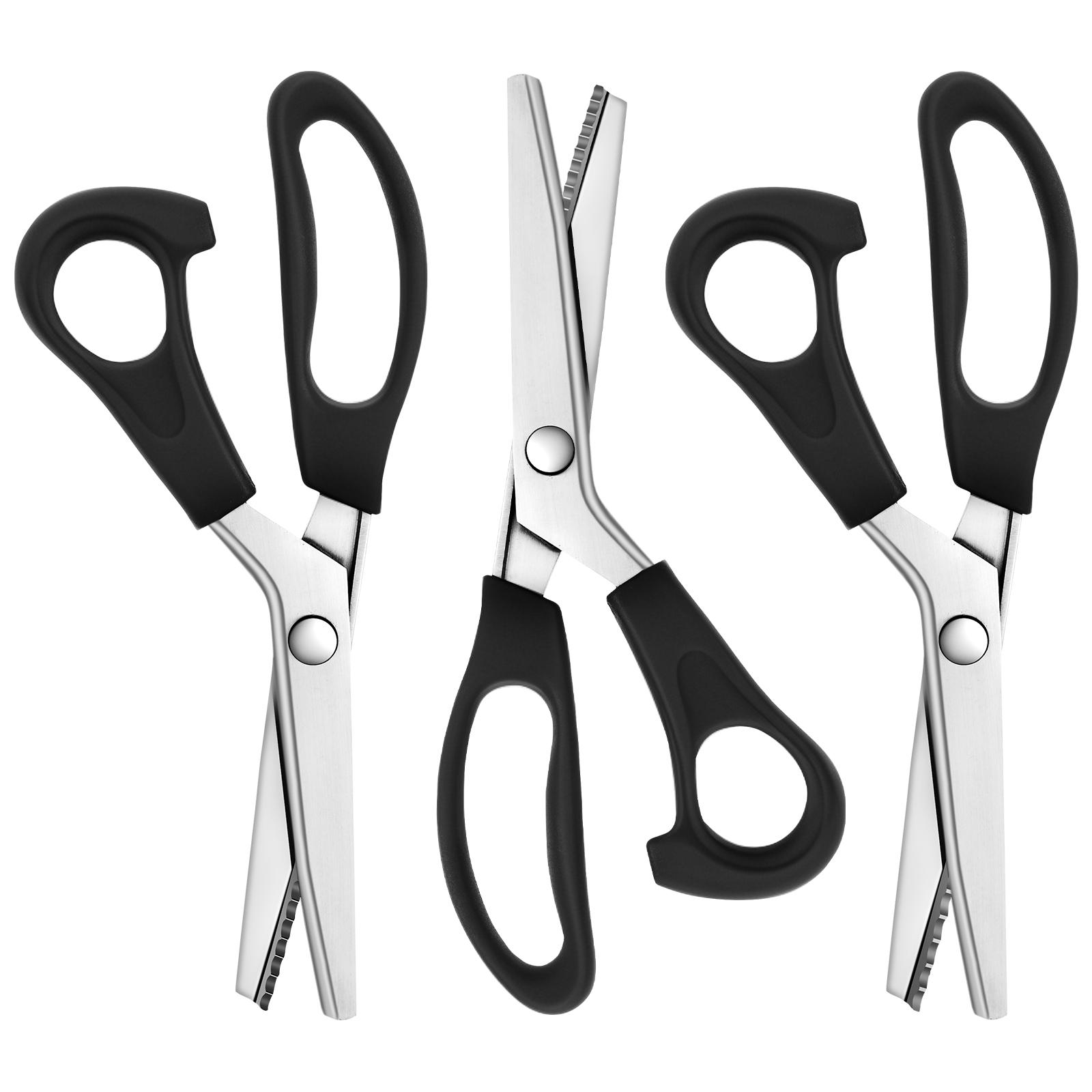 Ножницы для шитья из нержавеющей стали, удобная ручка с ручкой, профессиональные ремесленные ножницы для шитья, зигзагообразные ножницы, швейные ножницы для ткани