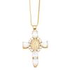 Light Zircon Cross Necklace Retro European Style Crucifix Pendant Chain  Church