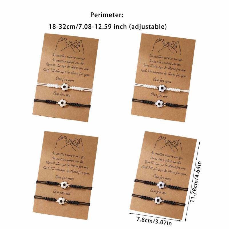 Fußball Freundschaftsarmbänder für Männer Frauen Abschlussgeschenke Schwarzes Weißes Band Fußballschmuck für Fußballliebhaber