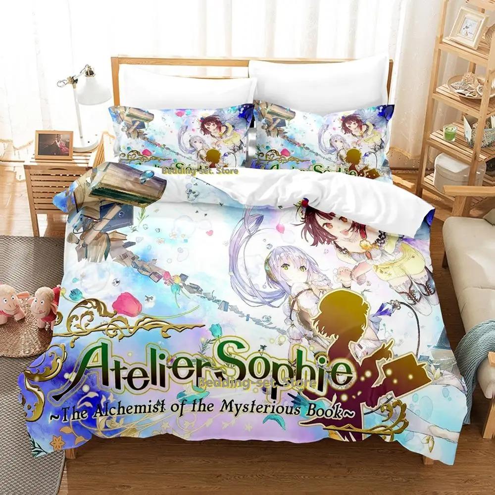 New Atelier Sophie Bedding Set Cartoon Anime three-piece set Adult Kid Bedroom Duvetcover Sets queen bedding set