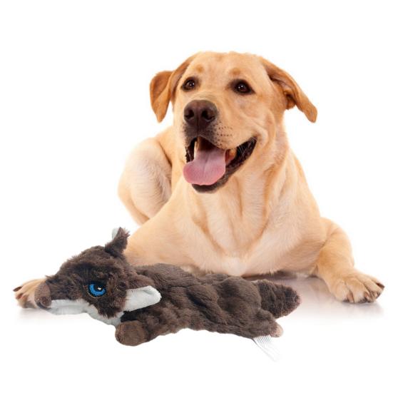 Pet Chew Toy with Built-in Sound Generator Anxiety Relief Wolf Shape Plush