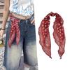 Coffee brown cashew flower triangle scarf silk scarf women's new small square scarf with shirt tie neck accessories neck accessories