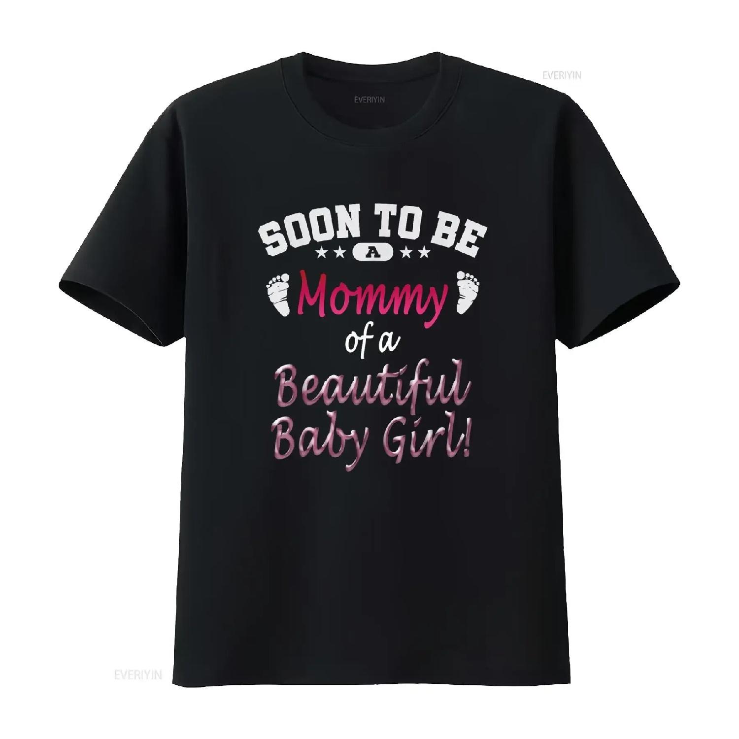 Soon To Be A Mommy Baby Girl Expecting Mother T Shirt vintage Washed designer clothes Stretched Top For Everyday Wear XXXXL