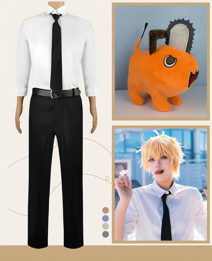 Nou-satsu Denji Cosplay Devil Hunter Suit for Adults, Halloween, Cultural Festivals, and Parties (Denji, Size L)