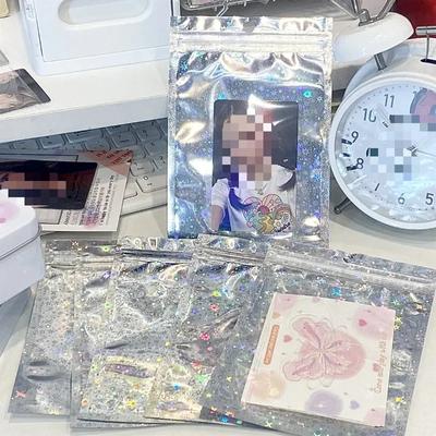 10PCS Shiny Star Laser Ziplock Bag Kpop 3 Inch Photo Card DIY Packing Material Kawaii Girl Gift Jewelry Storage Bag