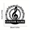 Musical Note Metal Sign Family Name Custom Silhouette Sturdy Wall Decor Home Garden Gift