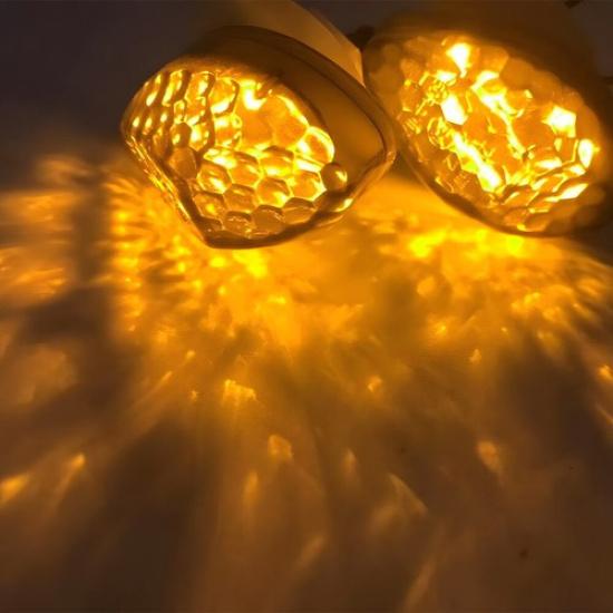 LED Turn Indicator Signal Amber Light*2 Blinker Mount Flush Motorcycle Universal