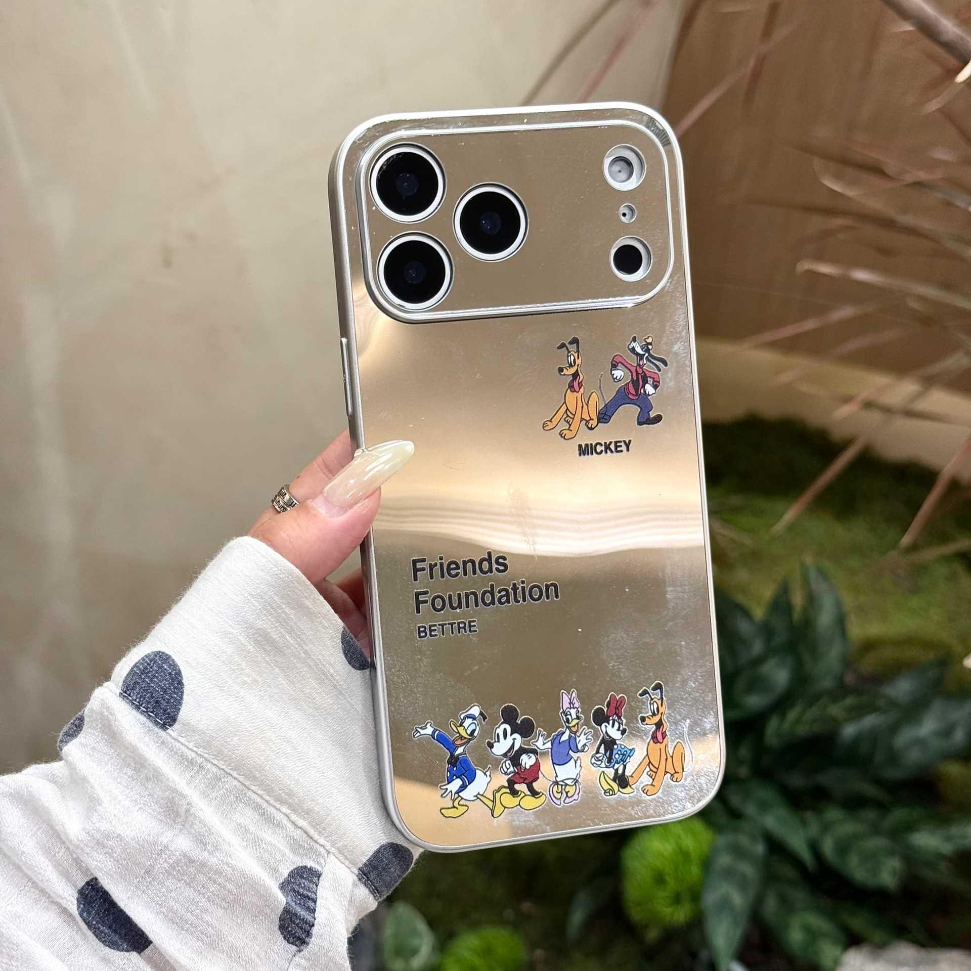 

Mirror Magnetic Phone Case: Mickey & Donald Design for iPhone 17 Pro Max, Protective Apple Cover 16 iPhone 17 Pro