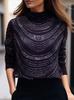 Plus Size Heavy-Duty Hot Drilled Semi-High Neck Long Sleeve Women's Base Shirt for Autumn/Winter 2026