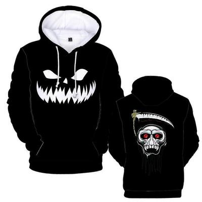 Moletom com Capuz Halloween Bloodskull Reaper 2023 Outono/Inverno Criança Adulto Pulôver