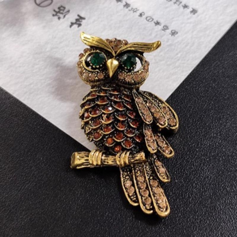 Fashion Owl Golden Pin, Women's Anti-exposure Buttons, Fixed Clothes Collar Accessories, Wedding Party Gifts