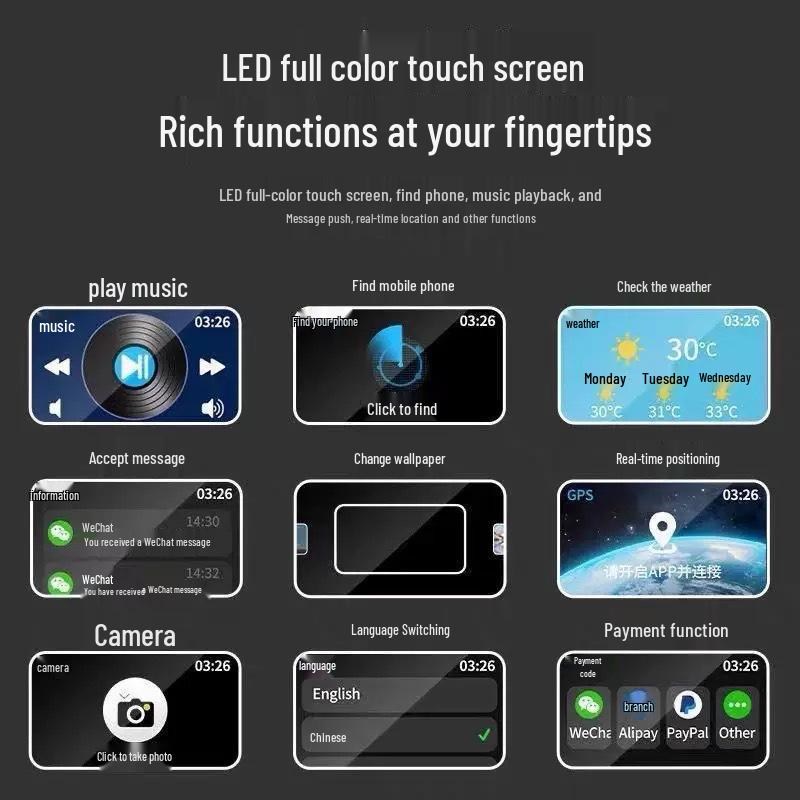 A9Pro Bluetooth 5.4 TWS In-Ear Earphones with ANC and Color Touch Screen