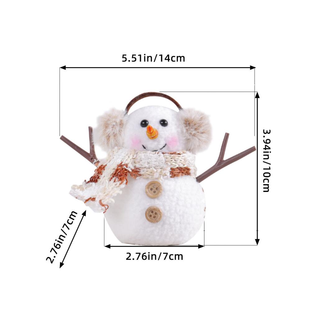 

2025 Рождественские украшения Светящийся маленький снеговик Декор для рождественской елки Клетчатый полосатый шарф Кукла Домашний декор Рождественские принадлежности Навидад