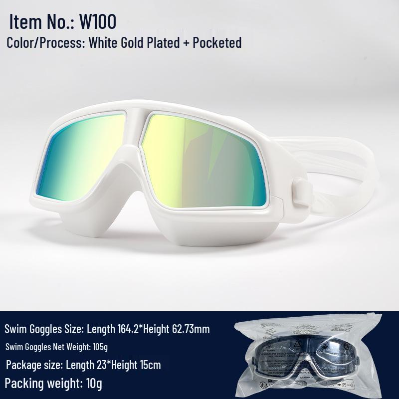 High-Definition Anti-Fog Adult Waterproof Swimming Goggles - Unisex Large Frame Design