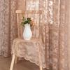 Embroidered Leaf Pattern Sheer Curtains, Polyester Lightweight Decorative Drapes for Living Room, Bedroom, Dining Room, Office