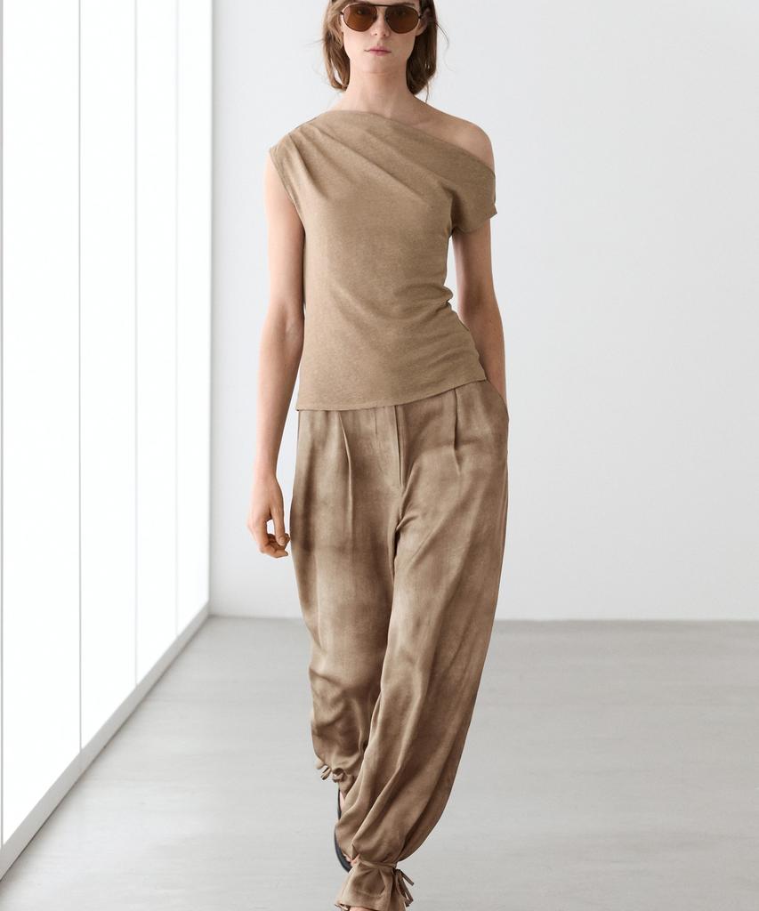 Masimodutti Tie Hemline Fluid Pants