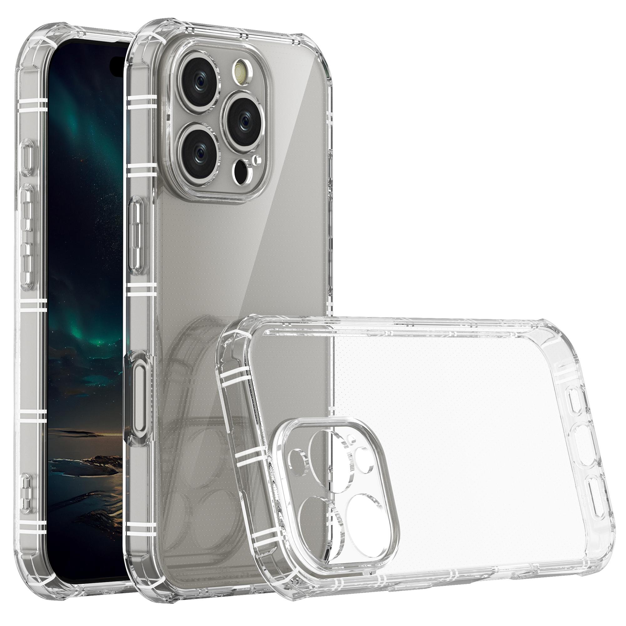 

SHANWO Чехол для iPhone 16 Pro Прозрачный противоударный чехол из ТПУ с прямыми краями A