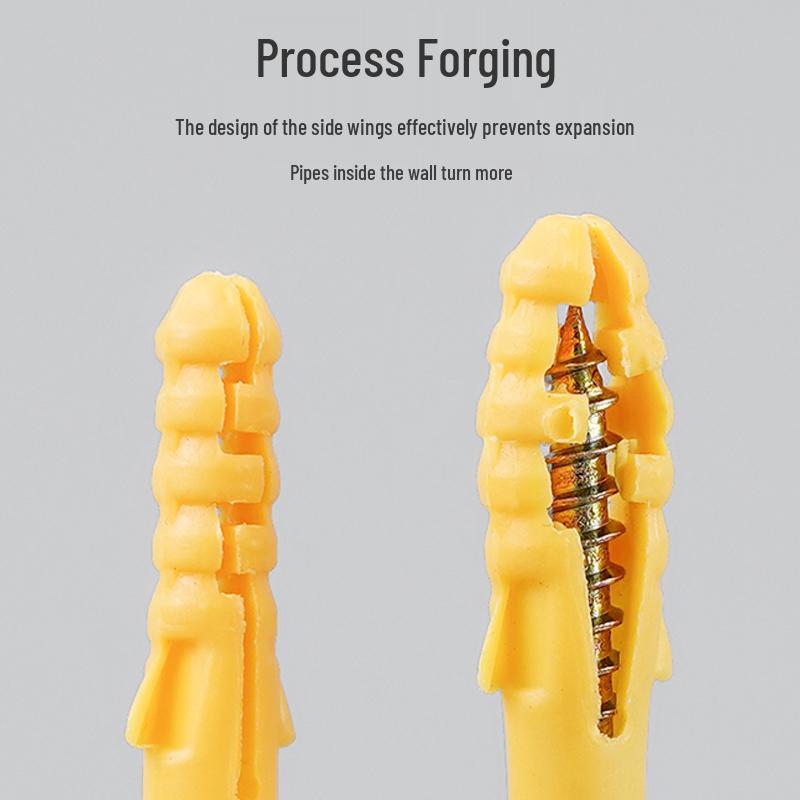 Little Yellow Croaker M6 Expansion Screw & Tube Set with Self-Tapping Screws, Wall Nails, Rubber Plugs, and Clips (6, 8, 10mm)