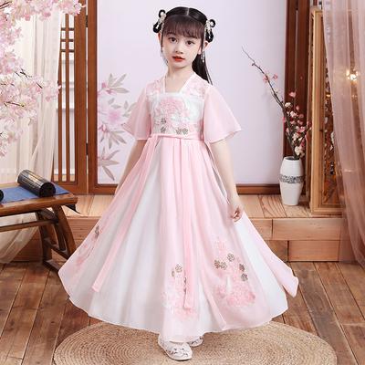 Dívka Hanfu starověký kostým děti Čínský styl holčičí šaty Tang šaty princezna sukně národní kroj děti