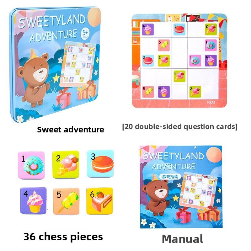 

Магнитная игра-головоломка судоку с животными, развивающая сценическое мышление, детская образовательная когнитивная игрушка Intermediate Sudoku Candy