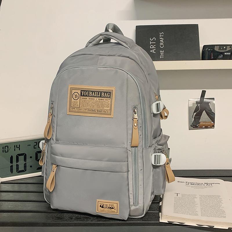 New Fashion Student Schoolbag Japanese Ins Simple Korean Version Junior High School Student Double Shoulder Male and Female Couple Backpack