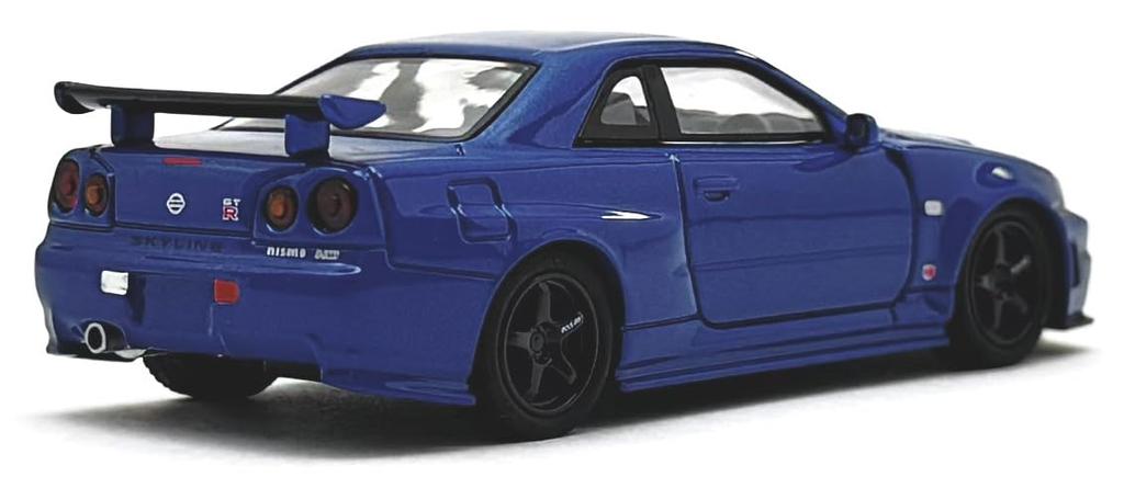 Kyosho Original Scale Nismo R34 Finished Model K07130LBL 1/64 [MOTN] GT-R Z-tune LED-Equipped (Bayside Blue)